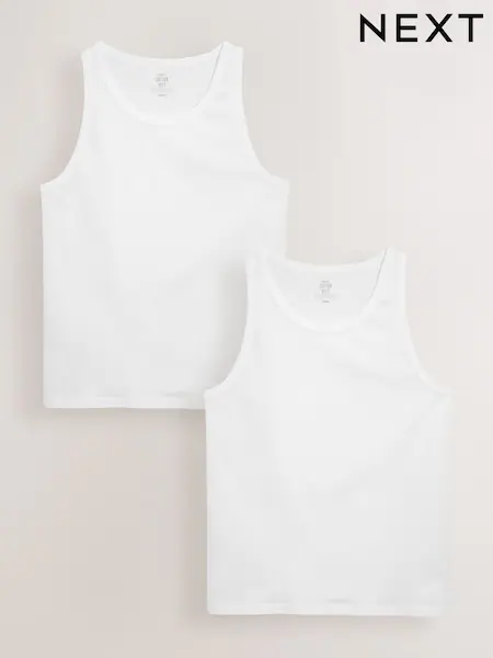 White Cotton Vests 4 Pack