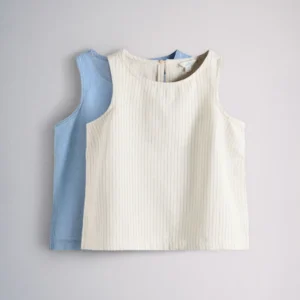 The Set 2 Pack Denim Shell Tops Light Blue/White Stripe
